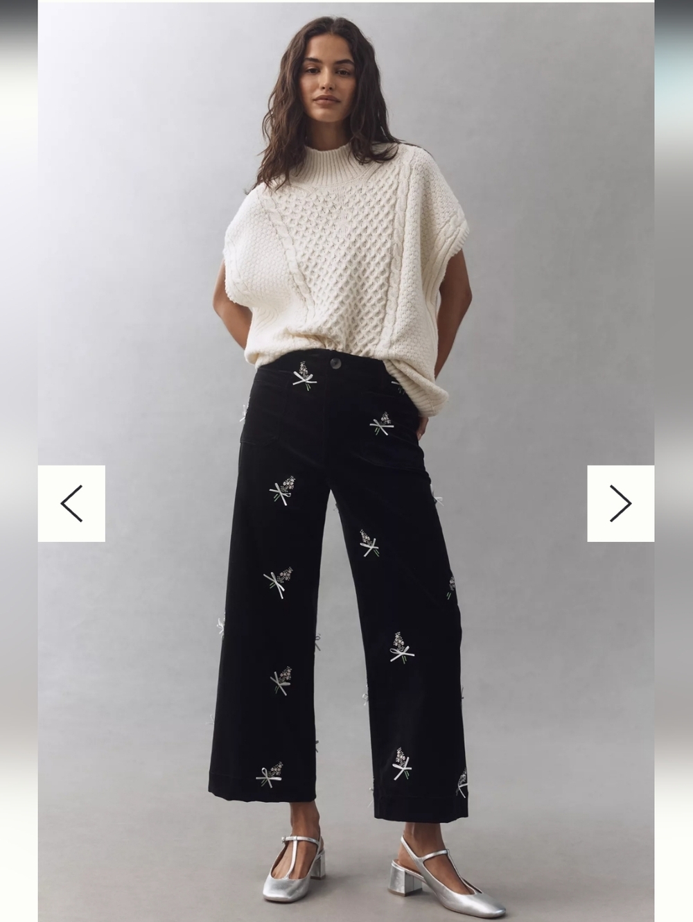 The Colette 3D Bouquets Crop Pants by Maeve